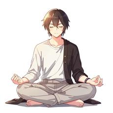 Anime Character Meditating