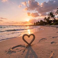 Beach Heart Sunset