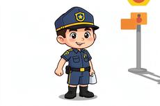 Cartoon Crossing Guard