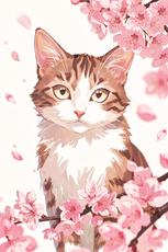 Cherry Blossom Cat