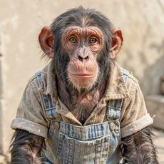 Chimpanzee Wearing Clothes
