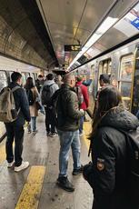 Crowded Subway Platform
