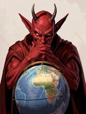Devil Contemplates Globe