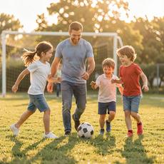 Family Playing Soccer