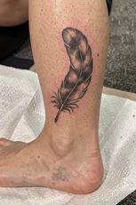 Feather On Ankle Tattoo
