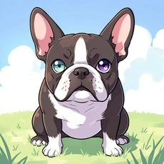 French Bulldog Anime