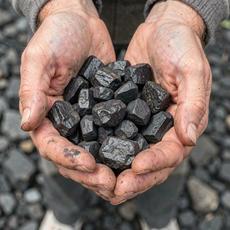 Hands Holding Coal