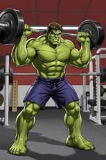 Hulk Lifts Weights
