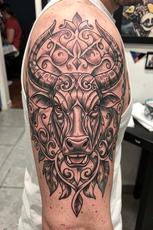 Intricate Bull Tattoo