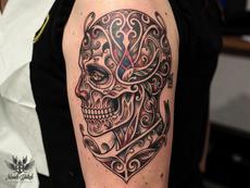 Intricate Head Tattoo