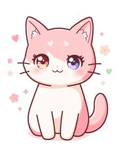 Kawaii Pink Anime Cat