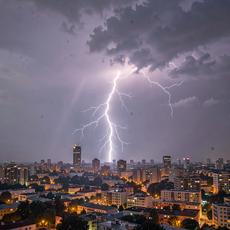 Lightning Over City