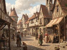Medieval Town Scene