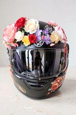 Motorcycle Helmet With Flowers
