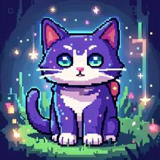 Mystical Pixel Cat