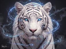 Mystical White Tiger Blue Eyes
