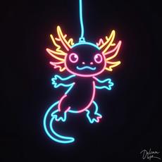 Neon Axolotl Suspended