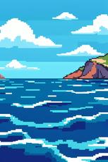 Pixel Art Ocean
