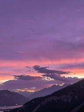 Purple Sunset Over Mountains