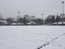 Snowy Soccer Field