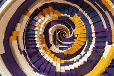 Spiraling Pixel Stairs