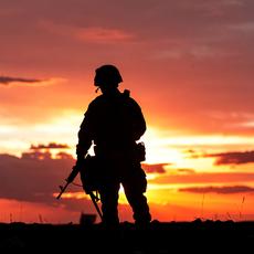 Sunset Soldier Silhouette